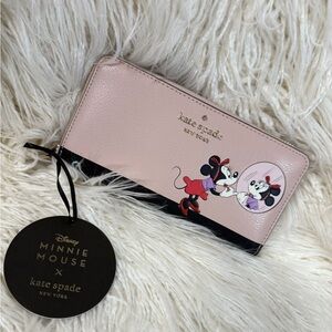 Kate Spade Pink and Black Minnie Mouse Wallet